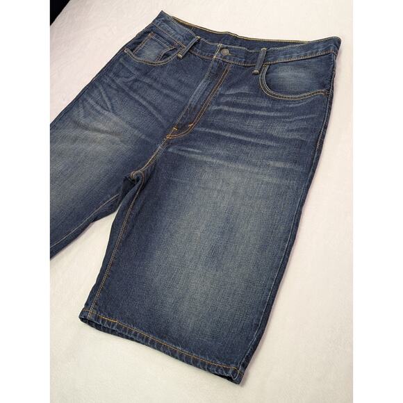 Levi's 569 Loose Straight Denim Shorts 38W 12L (Labeled 36W) 100% Cotton - Picture 4 of 13